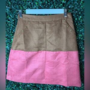 Alice Moon Two-Tone Pink and Brown A-Line Skirt